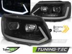 LED Tagfahrlicht Scheinwerfer passend für VW T5 GP (Facelift) 10-15 schwarz mit dynamischem LED Blinker
